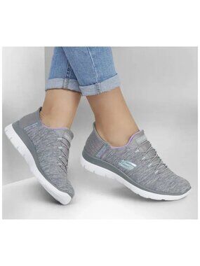 Skechers Heathered Gray Summit Dazzling Haze Slip Ins Comfort Sneakers Women 11